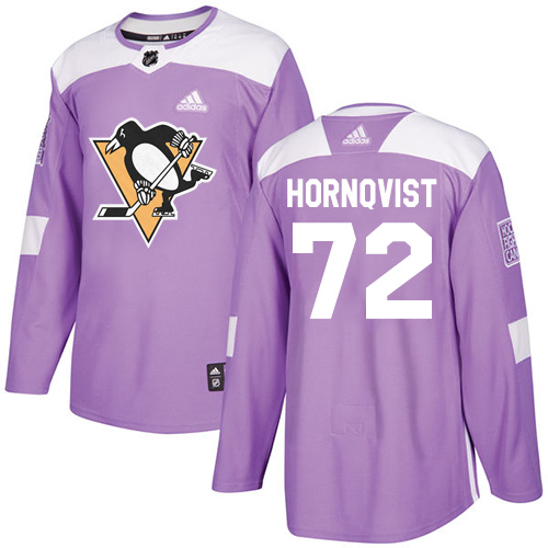 Adidas Penguins #72 Patric Hornqvist Purple Authentic Fights Cancer Stitched Youth NHL Jersey